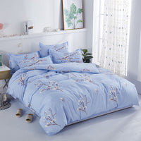 HKM-239699 Skin-Friendly Polyester Quilt Cover Set in Striped and Geometric Patterns - Various Sizes Available