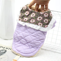 HKM-239699 Winter Dog Clothes for Small Dogs - Cozy Teddy Collar in Purple, Pink, Green, Sizes XS-XL