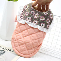HKM-239699 Winter Dog Clothes for Small Dogs - Cozy Teddy Collar in Purple, Pink, Green, Sizes XS-XL