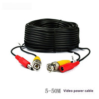 HKM-239763 DC Power Video Integrated Cable with BNC Connectors for Security Cameras - 5M Black, Copper-Clad Aluminum Wire