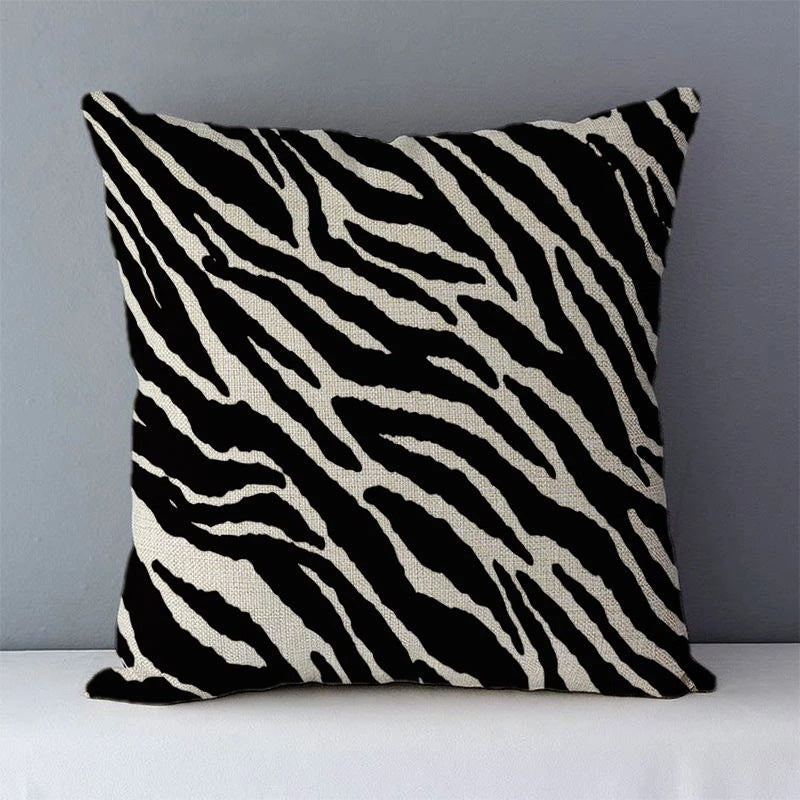 HKM-239763 Geometric Abstract Linen Throw Pillow Cover for Modern Home Decor