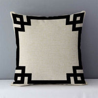 HKM-239763 Geometric Abstract Linen Throw Pillow Cover for Modern Home Decor