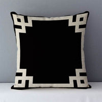 HKM-239763 Geometric Abstract Linen Throw Pillow Cover for Modern Home Decor