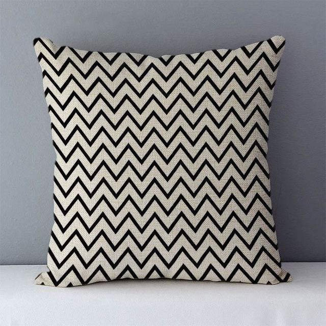 HKM-239763 Geometric Abstract Linen Throw Pillow Cover for Modern Home Decor