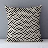 HKM-239763 Geometric Abstract Linen Throw Pillow Cover for Modern Home Decor