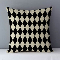 HKM-239763 Geometric Abstract Linen Throw Pillow Cover for Modern Home Decor