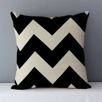 HKM-239763 Geometric Abstract Linen Throw Pillow Cover for Modern Home Decor