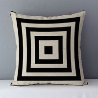 HKM-239763 Geometric Abstract Linen Throw Pillow Cover for Modern Home Decor