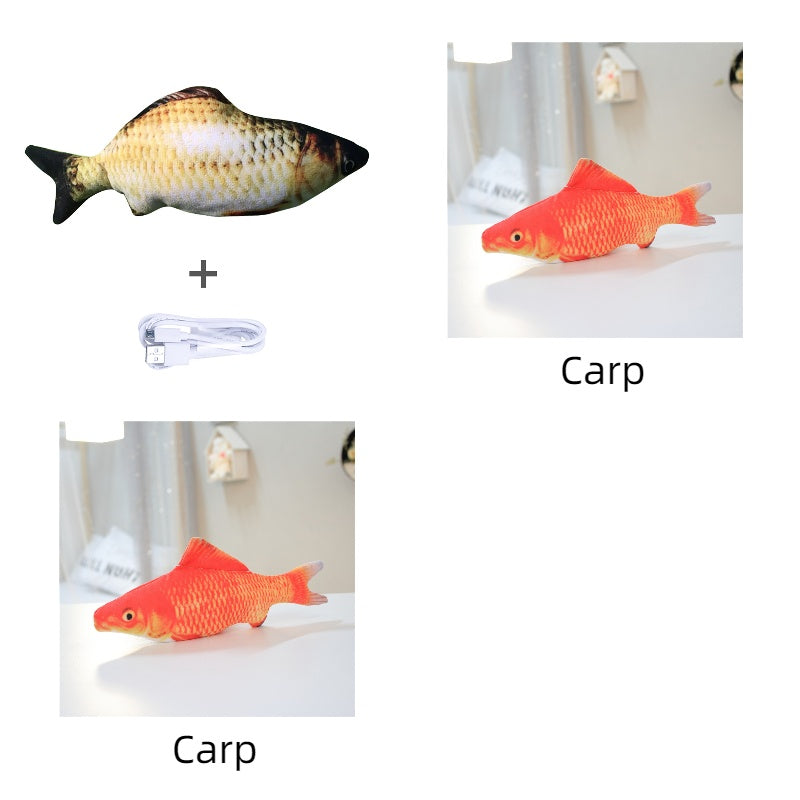 HKM-239827 Electric Jumping Fish Toy for Cats - Safe, Interactive Simulation Pet Playmate with USB Charging
