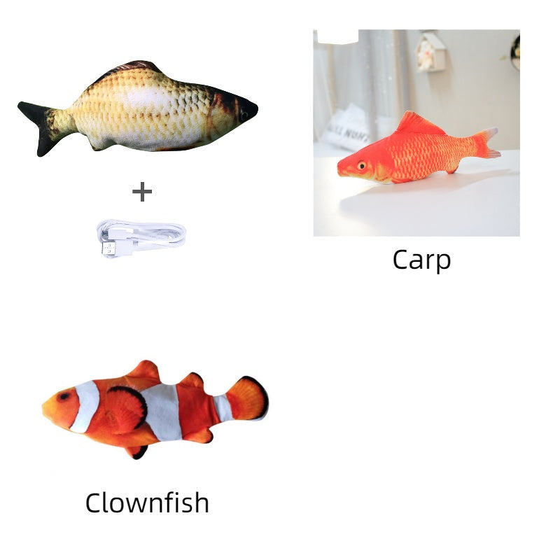 HKM-239827 Electric Jumping Fish Toy for Cats - Safe, Interactive Simulation Pet Playmate with USB Charging