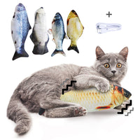 HKM-239827 Electric Jumping Fish Toy for Cats - Safe, Interactive Simulation Pet Playmate with USB Charging