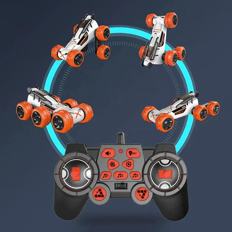 HKM-239955 6-Wheel Stunt RC Car with 2.4GHz Remote Control for Kids - Transformer Toy for Indoor and Outdoor Fun