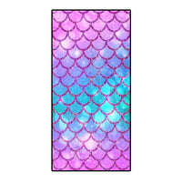 HKM-239955 Microfiber Mermaid-Print Bath Towel - Quick-Drying & Lightweight Rectangular Design