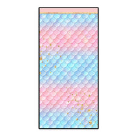 HKM-239955 Microfiber Mermaid-Print Bath Towel - Quick-Drying & Lightweight Rectangular Design