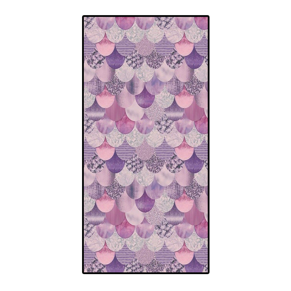 KTX-239955 Microfiber Mermaid-Print Bath Towel - Quick-Drying & Lightweight Rectangular Design