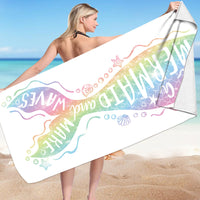 HKM-239955 Microfiber Mermaid-Print Bath Towel - Quick-Drying & Lightweight Rectangular Design