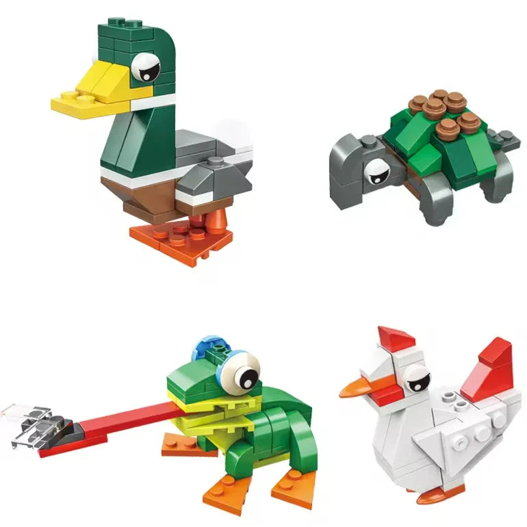 Animal Building Block Set - Customizable Plastic Bricks for Kids, Includes 50 Pieces, Suitable for Ages 2 and Up