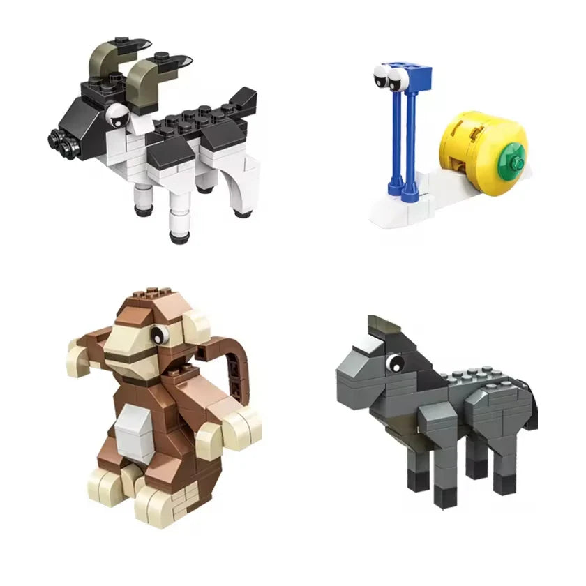 Animal Building Block Set - Customizable Plastic Bricks for Kids, Includes 50 Pieces, Suitable for Ages 2 and Up