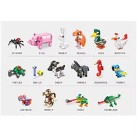 HKM-240019 Animal Building Block Set - Customizable Plastic Bricks for Kids, Includes 50 Pieces, Suitable for Ages 2 and Up