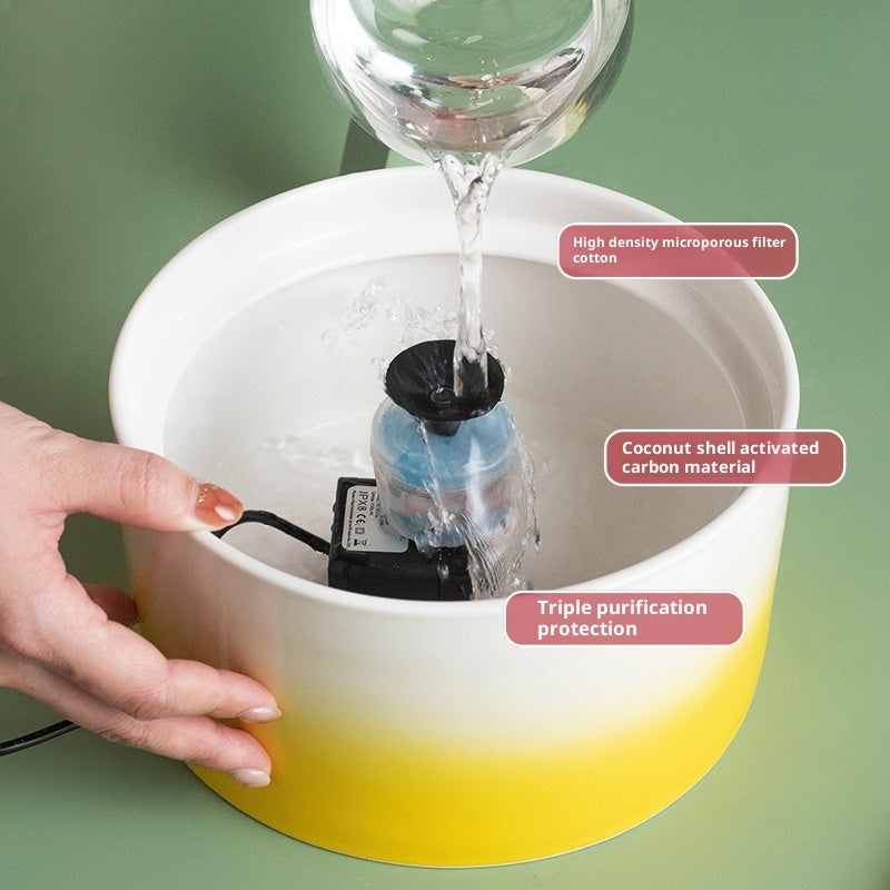 HKM-240147 Cat Electric Ceramic Water Dispenser Drink Fountain