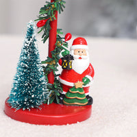 HKM-240147 Resin Christmas Tree Candle Holders Featuring Reindeer, Santa Claus, and Snowman Designs