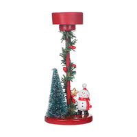 HKM-240147 Resin Christmas Tree Candle Holders Featuring Reindeer, Santa Claus, and Snowman Designs