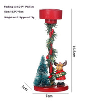 HKM-240147 Resin Christmas Tree Candle Holders Featuring Reindeer, Santa Claus, and Snowman Designs
