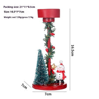 HKM-240147 Resin Christmas Tree Candle Holders Featuring Reindeer, Santa Claus, and Snowman Designs