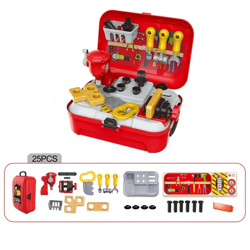 KTX-240211 Kids Pretend Play Tool Set with Chainsaw, Wrench, and Screwdriver - Engaging Educational Toy for Ages 2-7