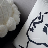 HKM-240339 Navy Blue Round Plush Pillow Cushion for Living Room - 45*45CM