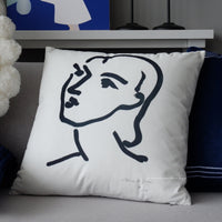 HKM-240339 Navy Blue Round Plush Pillow Cushion for Living Room - 45*45CM