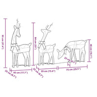 HKM-240339 Set of 3 LED Lighted Reindeer Decorations with Warm White Lights for Holiday Displays