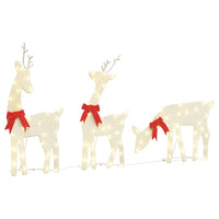 HKM-240339 Set of 3 LED Lighted Reindeer Decorations with Warm White Lights for Holiday Displays