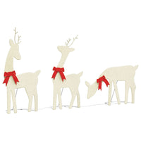 HKM-240339 Set of 3 LED Lighted Reindeer Decorations with Warm White Lights for Holiday Displays