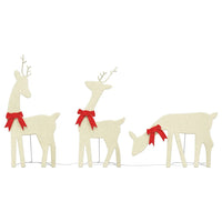 HKM-240339 Set of 3 LED Lighted Reindeer Decorations with Warm White Lights for Holiday Displays