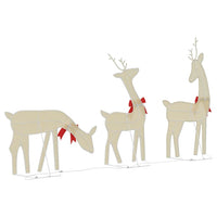 HKM-240339 Set of 3 LED Lighted Reindeer Decorations with Warm White Lights for Holiday Displays