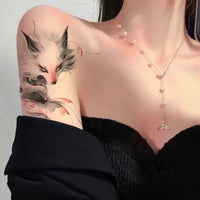 HKM-240467 Fox Color Tattoo Sticker for Lasting Scar Cover-Up – Water Transfer Design