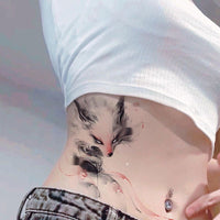 HKM-240467 Fox Color Tattoo Sticker for Lasting Scar Cover-Up – Water Transfer Design