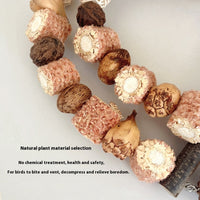 HKM-240467 Wooden Parrot Swing Stand with Natural Log for Perched Playtime - Small and Large Sizes Available