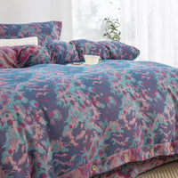 HKM-240531 Cotton Yarn-Dyed Double-Layer Quilt Cover Set with Bed Sheet and Pillowcases