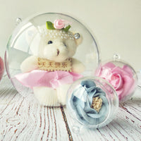 HKM-240659 Transparent Hollow Plastic Ball - Clear PS Decorative Sphere for Crafts and Holiday Decor