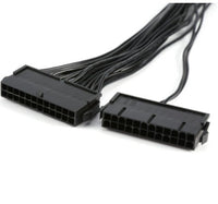 HKM-240723 Dual Power Supply Extension Cord with 24PIN Connector - 0.3M Black Cable