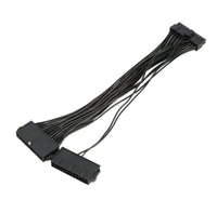 HKM-240723 Dual Power Supply Extension Cord with 24PIN Connector - 0.3M Black Cable