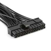 HKM-240723 Dual Power Supply Extension Cord with 24PIN Connector - 0.3M Black Cable