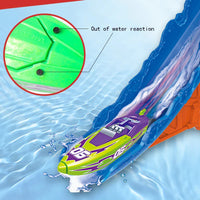 HKM-240787 Water Race Track with Speed Boat Toys for Indoor Electric Fishing Game, Suitable for Kids 2-4 Years