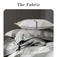 HKM-240851 Tencel Yarn Weaving Jacquard Grey 4-Piece Bedding Set