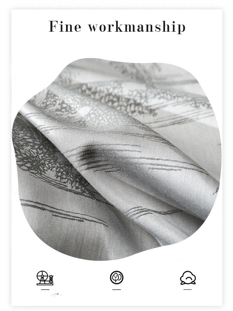HKM-240851 Tencel Yarn Weaving Jacquard Grey 4-Piece Bedding Set
