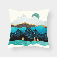 HKM-240915 Landscape Plush Lumbar Cushion Cover - Decorative Pillow 45x45cm