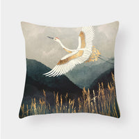 HKM-240915 Landscape Plush Lumbar Cushion Cover - Decorative Pillow 45x45cm