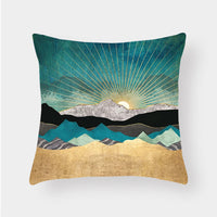 HKM-240915 Landscape Plush Lumbar Cushion Cover - Decorative Pillow 45x45cm